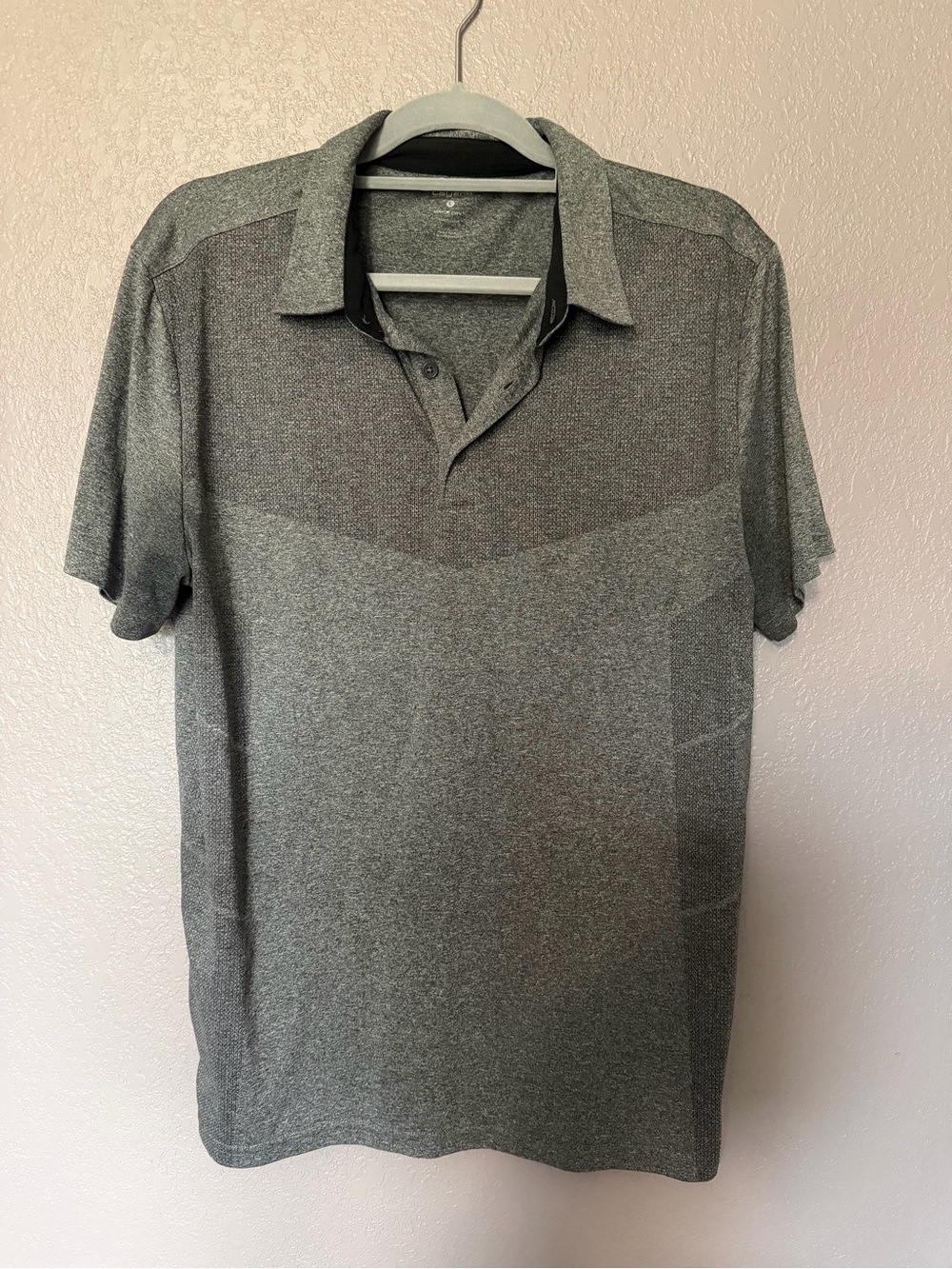 Men's Short-Sleeve Grey Polo Shirt - Modern Knit